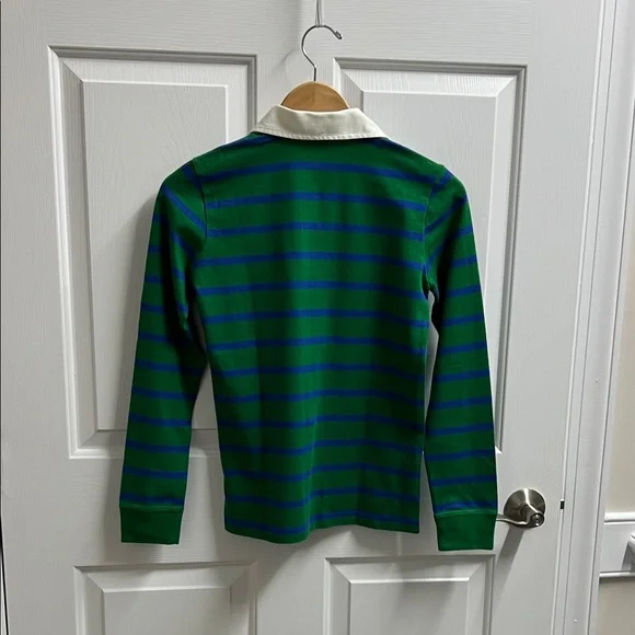 Polo Ralph Lauren women’s Green Blue Striped Long Sleeve Polo size xs - Picture 4 of 6